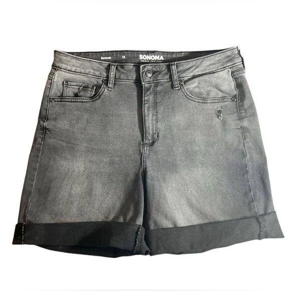 Sonoma Bermuda jean shorts black size 12 - Picture 3 of 11
